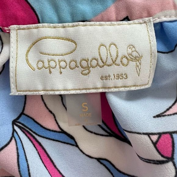 Pappagallo Women's Multicolor Island Blue Floral Raglan Long Sleeve Blouse Small - Picture 10 of 14